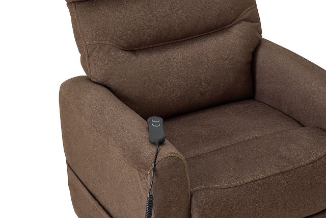 Canton Brown Fabric Power Lift Recliner