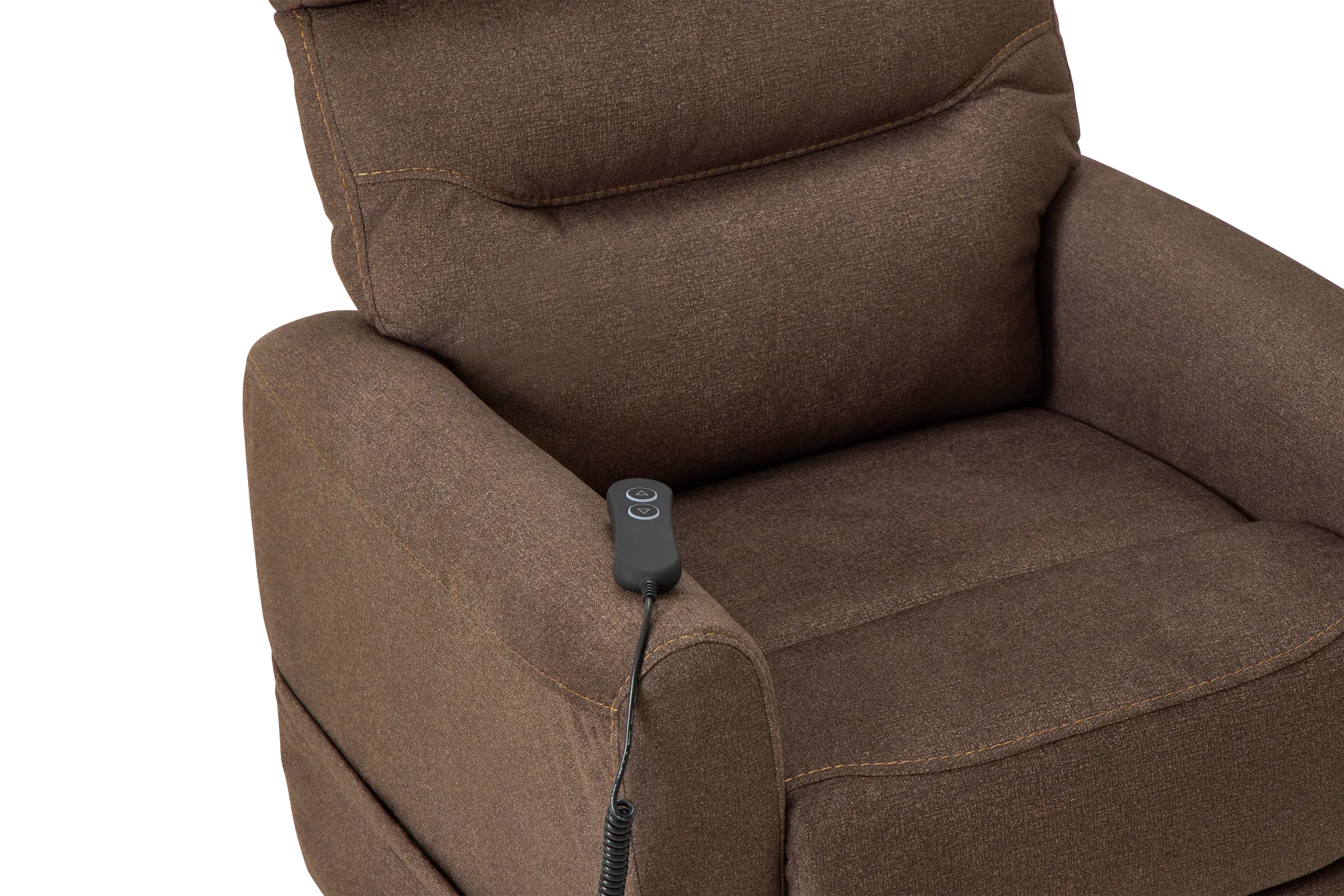 Canton Brown Fabric Power Lift Recliner