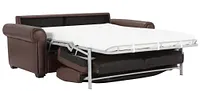 Lincoln Medium Brown Lthr/vinyl Memory Foam Sleeper
