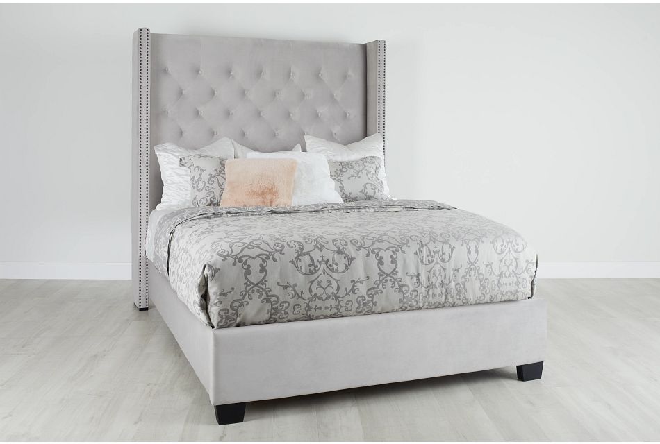 Sloane Light Gray Uph Complete Bed