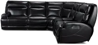 Casey Black Lthr/vinyl Medium Triple Power 2-arm Sectional