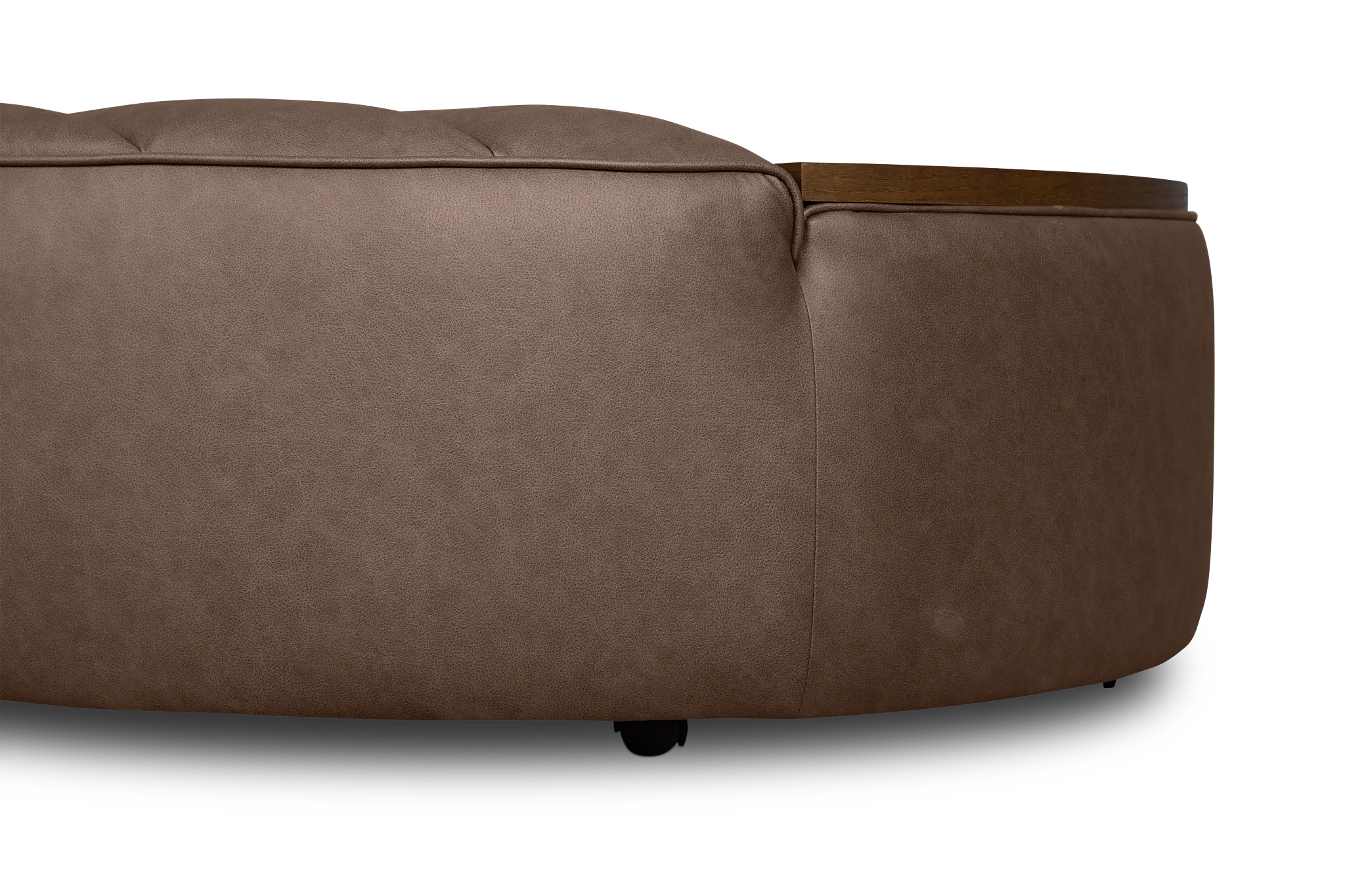 Sawyer Dark Brown Micro Storage Ottoman