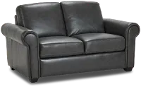 Lincoln Dark Gray Lthr/vinyl Loveseat