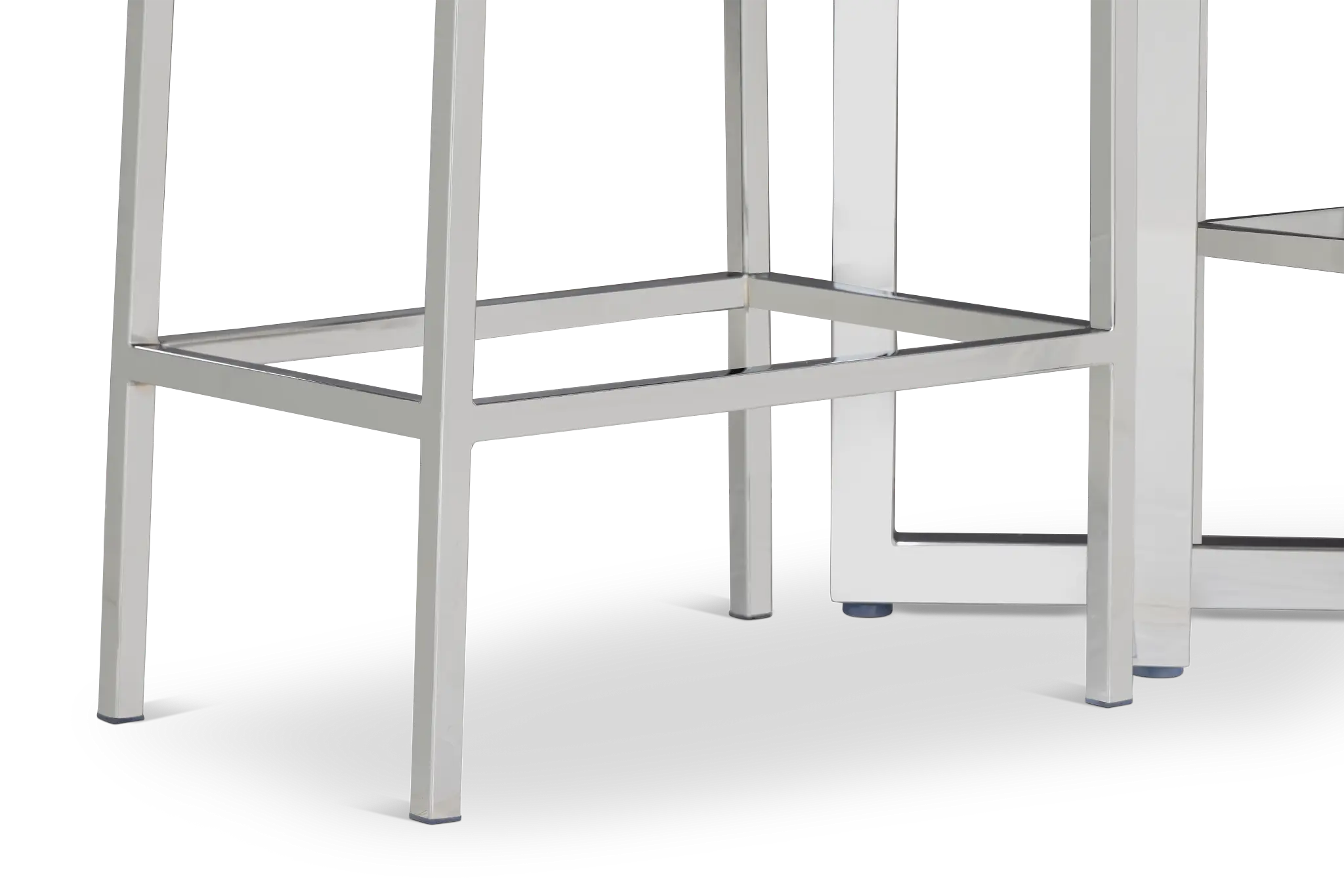 Amalfi White Glass Pub Table & 2 Upholstered Barstools Amalfi White Glass Pub Table & 2 Upholstered Barstools