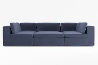 Destin Joya Dark Blue Velvet 6-piece Pit Sectional