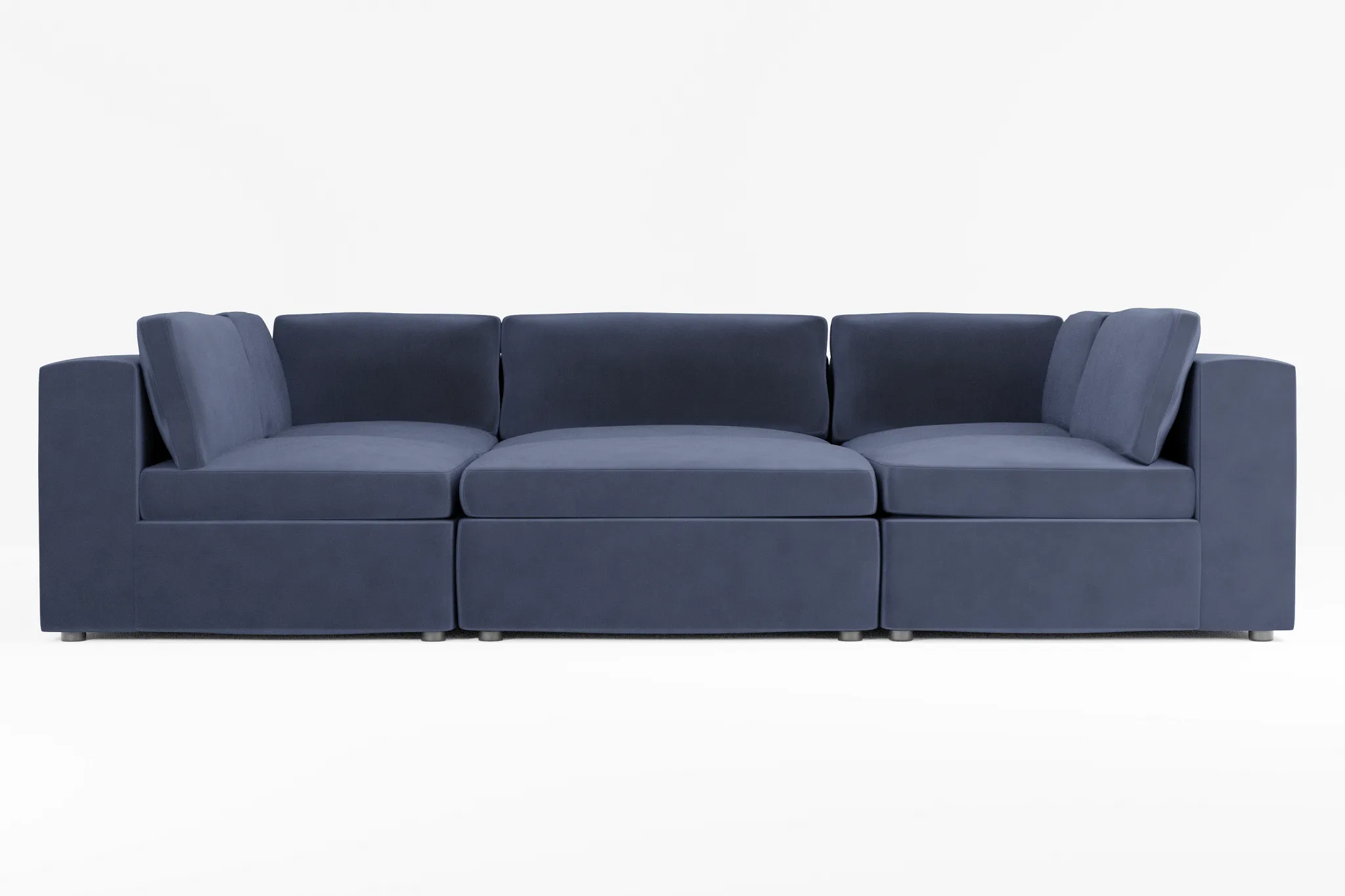 Destin Joya Dark Blue Velvet 6-piece Pit Sectional