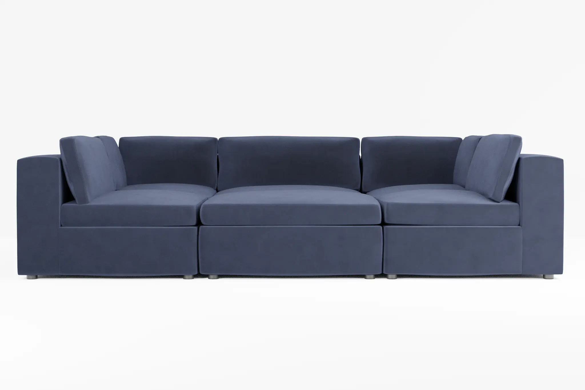 Destin Joya Dark Blue Velvet 6-piece Pit Sectional Destin Joya Dark Blue Velvet 6-piece Pit Sectional