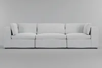 Destin Peyton White Fabric 3-piece Modular Sofa