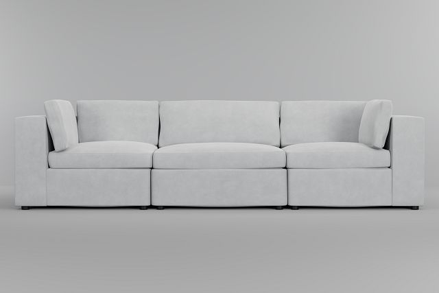 Destin Peyton White Fabric 3 Piece Modular Sofa