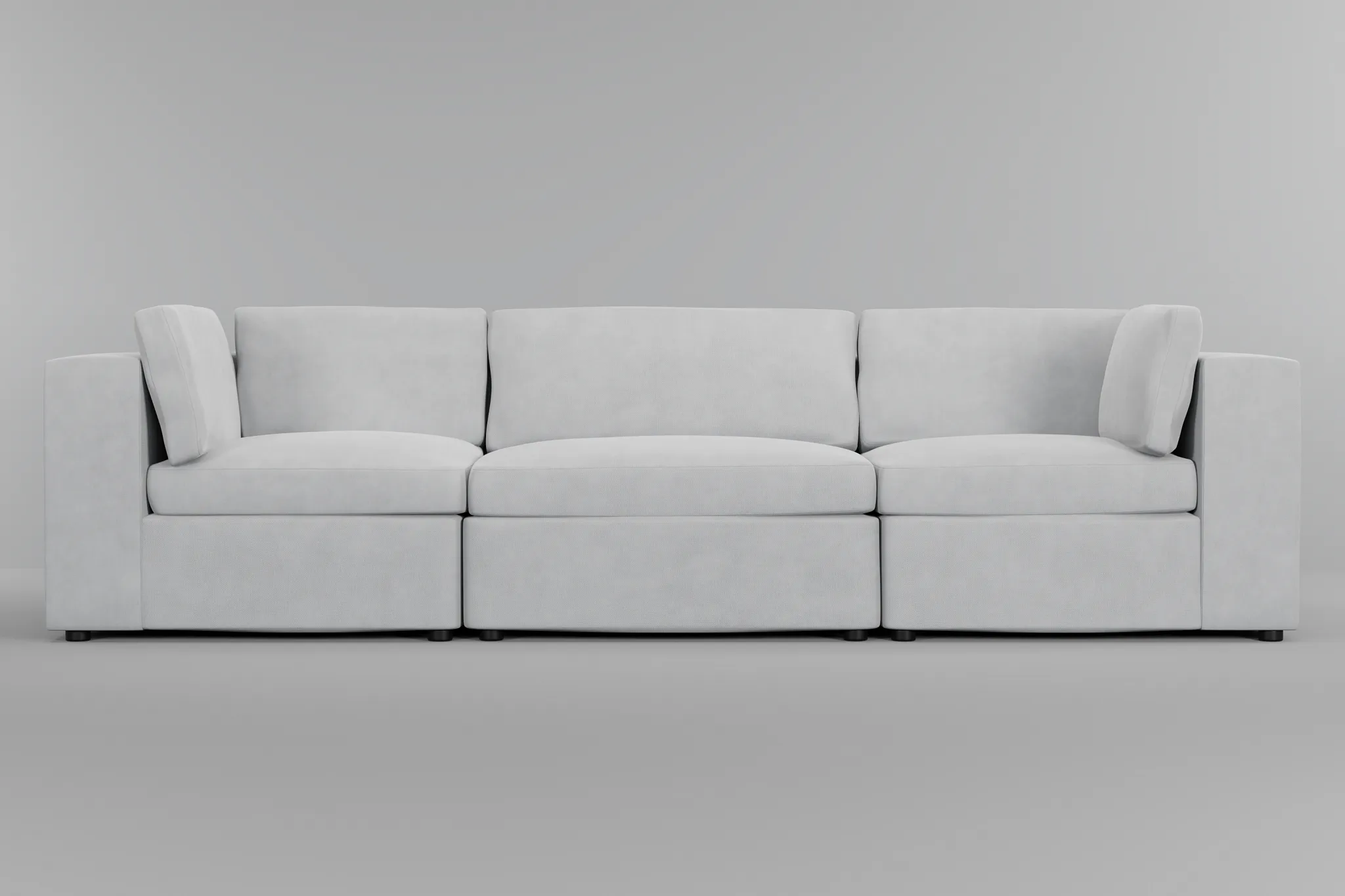 Destin Peyton White Fabric 3-piece Modular Sofa