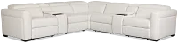 Melody White Micro Large Dual Power Reclining Two-arm Sectional