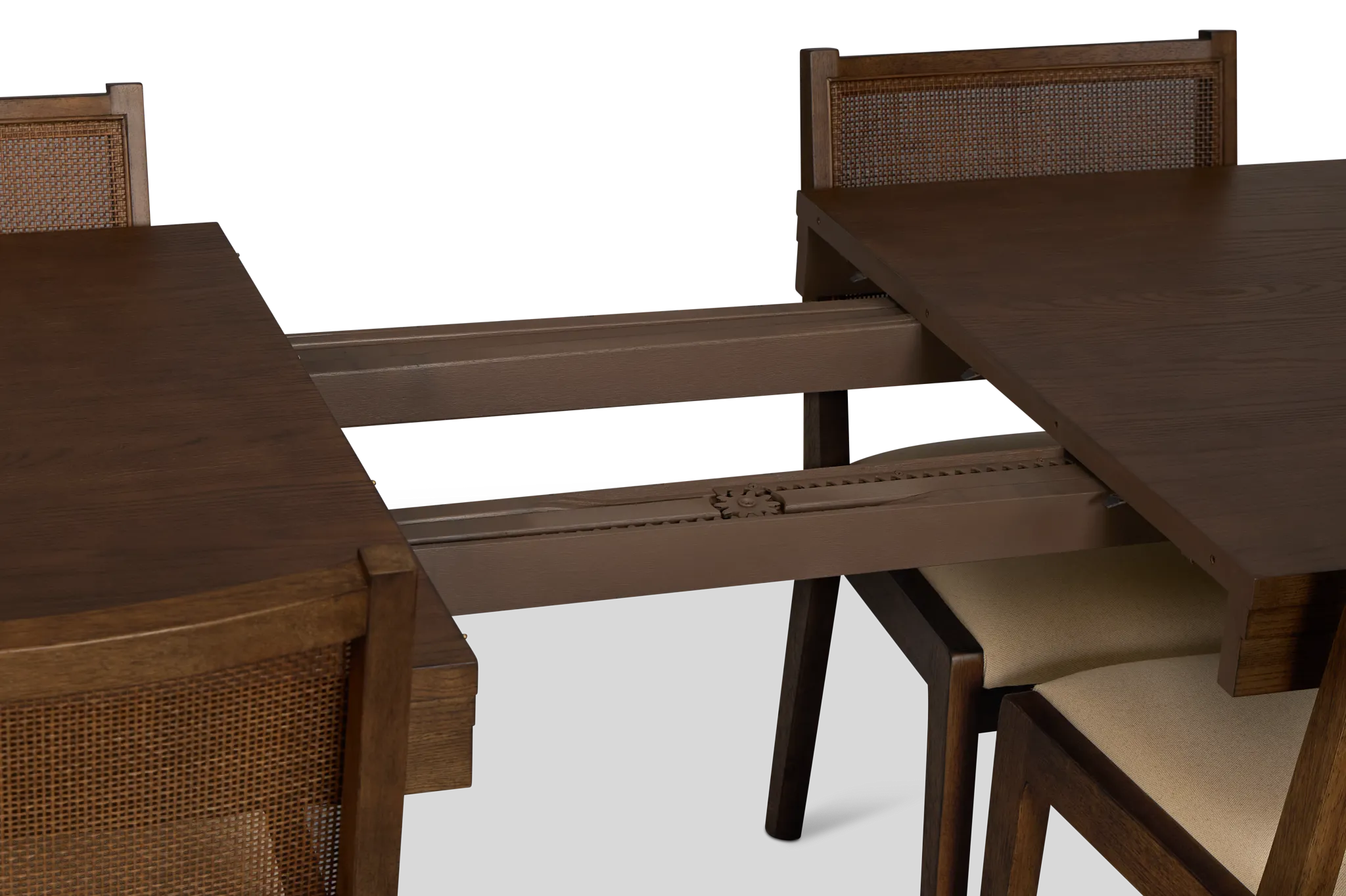 Pacific Mid Tone Rectangular Table & 4 Upholstered Chairs