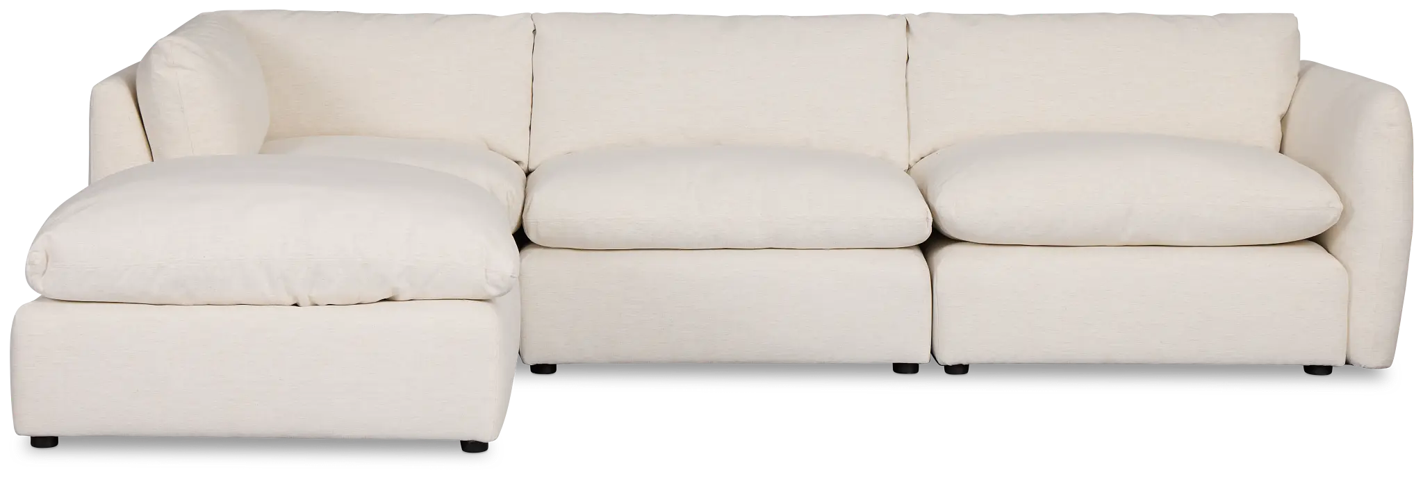 Serena White Fabric 4-piece Right Facing Bumper Sectional Serena White Fabric 4-piece Right Facing Bumper Sectional
