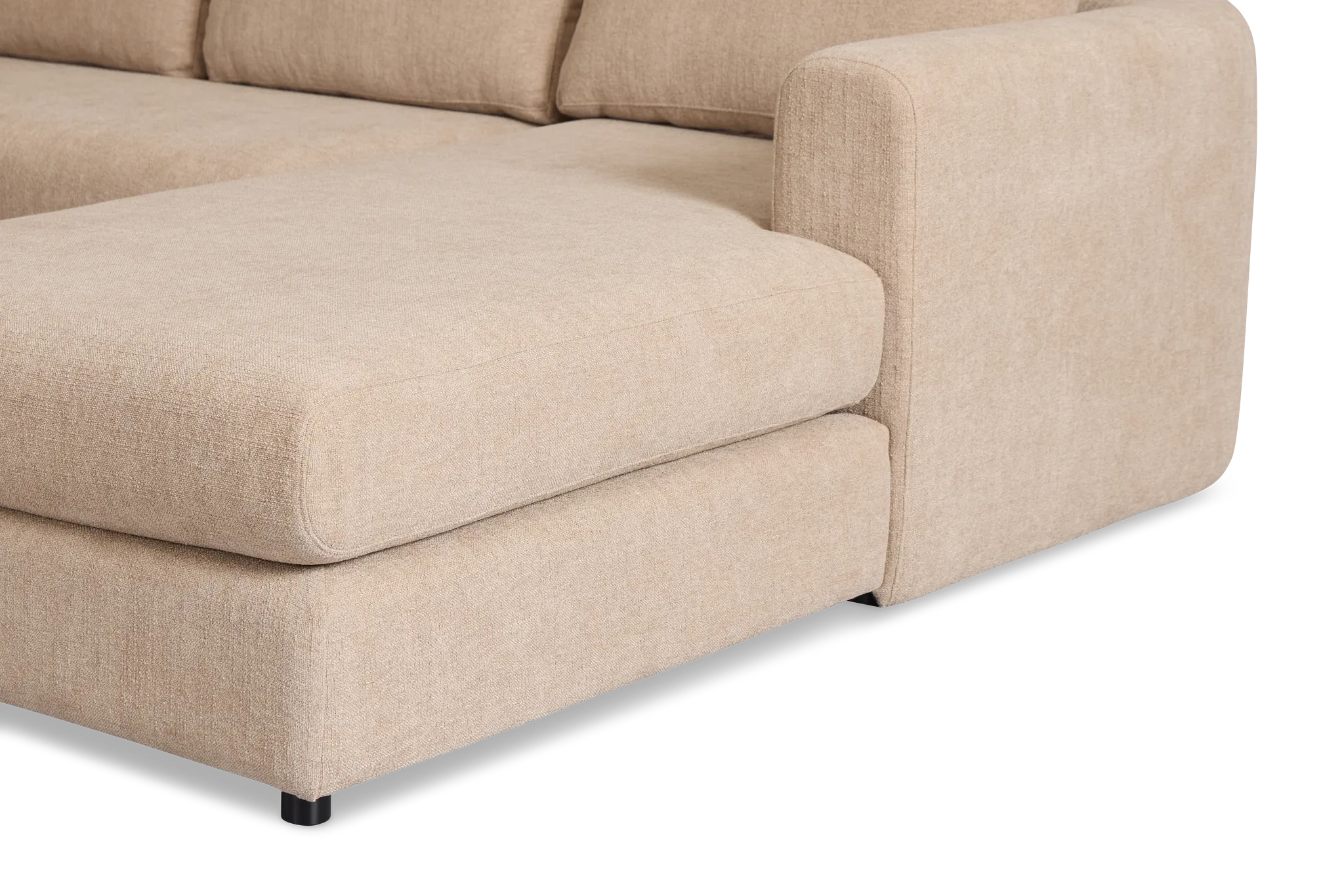 Alma Taupe Fabric Medium Right Chaise Wedge Sectional