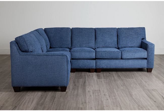 Andie Blue Fabric Medium Two-arm Sectional