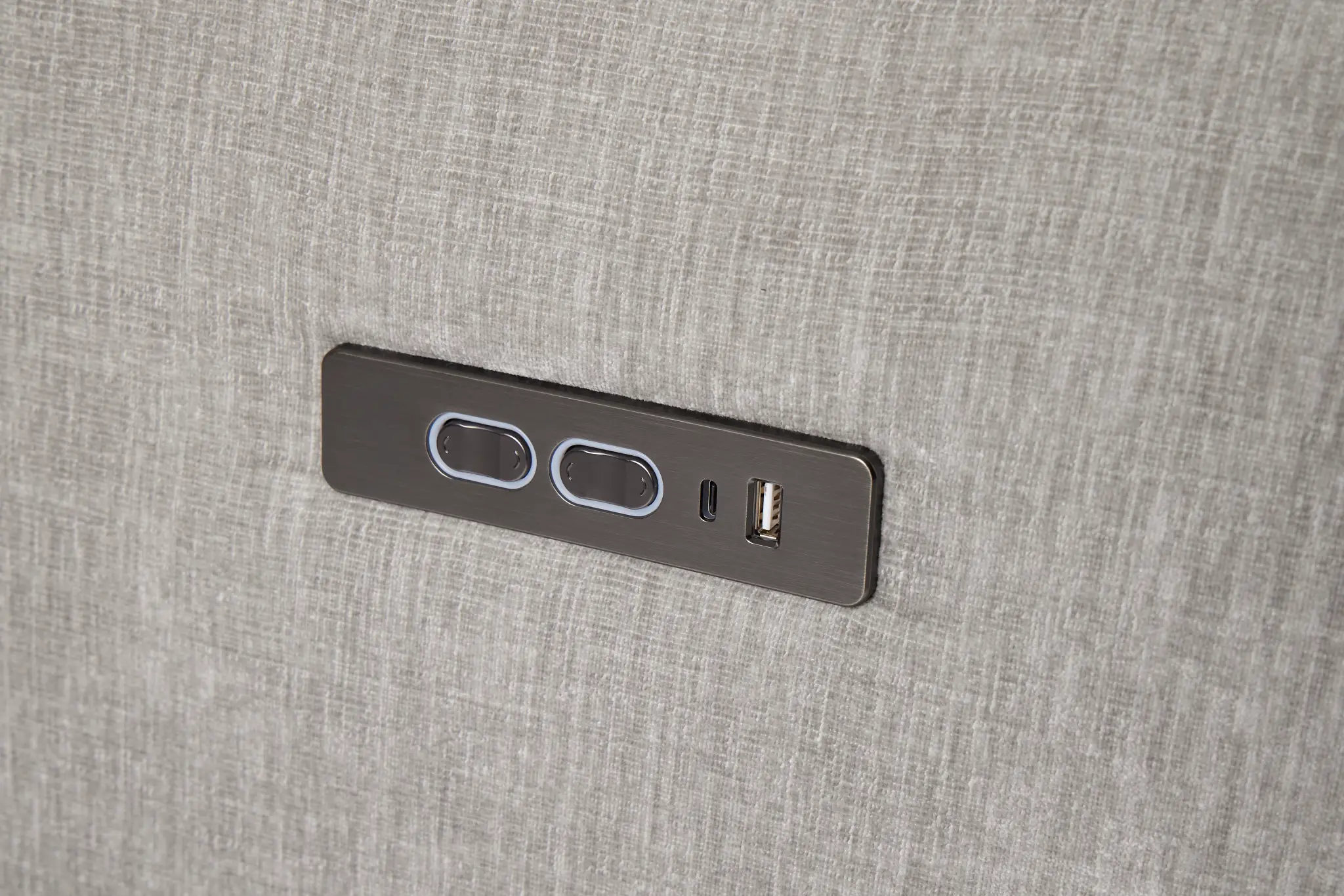 Zuri Gray Velvet Power Reclining Loveseat W/ Power Headrest Zuri Gray Velvet Power Reclining Loveseat W/ Power Headrest