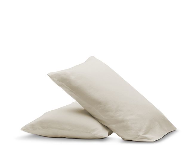 Linen Blend Ivory Set Of 2 Pillowcases (1)