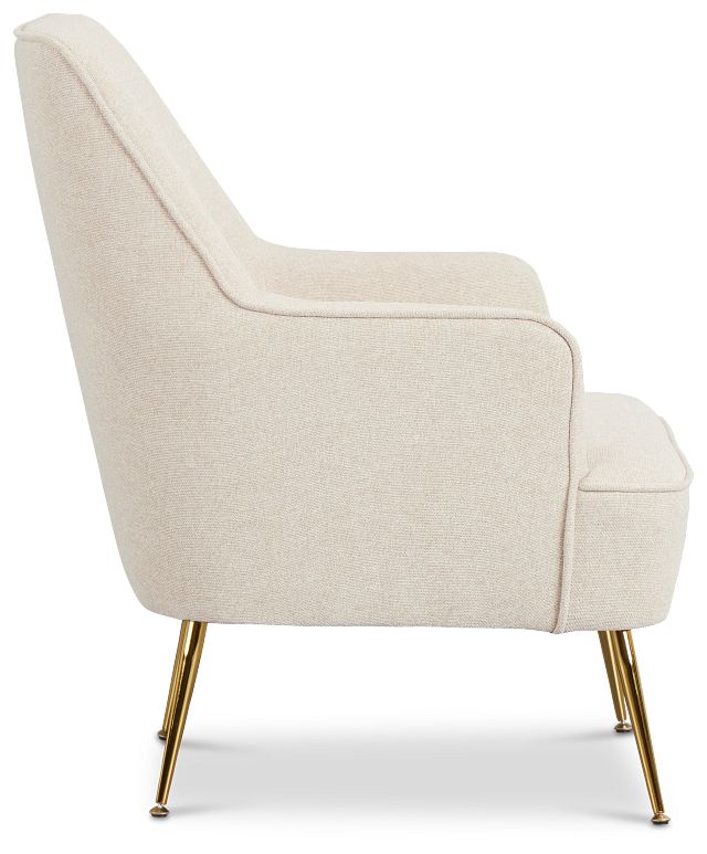 Lina Beige Fabric Accent Chair