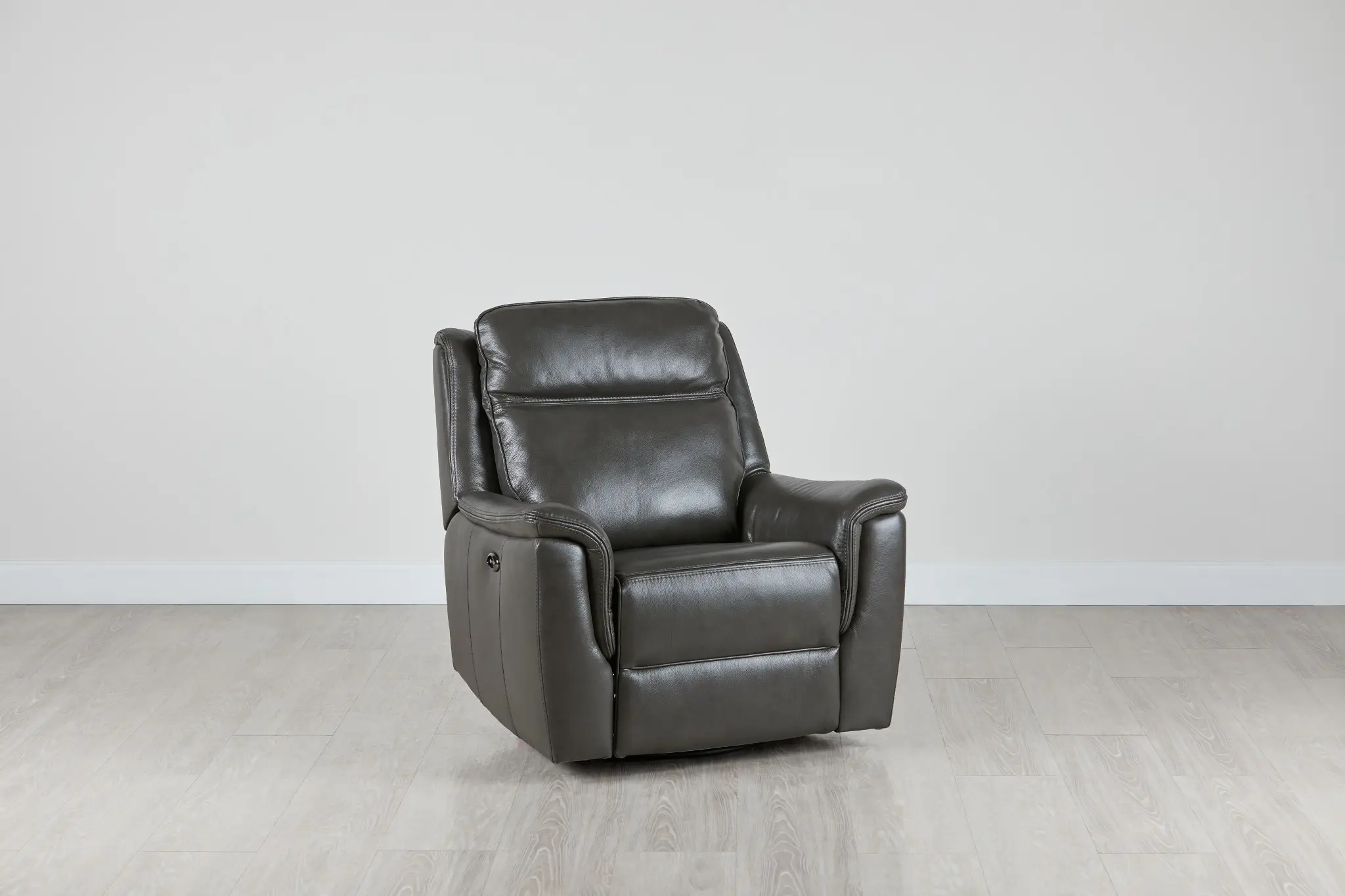 Aiden Dark Gray Leather Power Swivel Glider Recliner Aiden Dark Gray Leather Power Swivel Glider Recliner