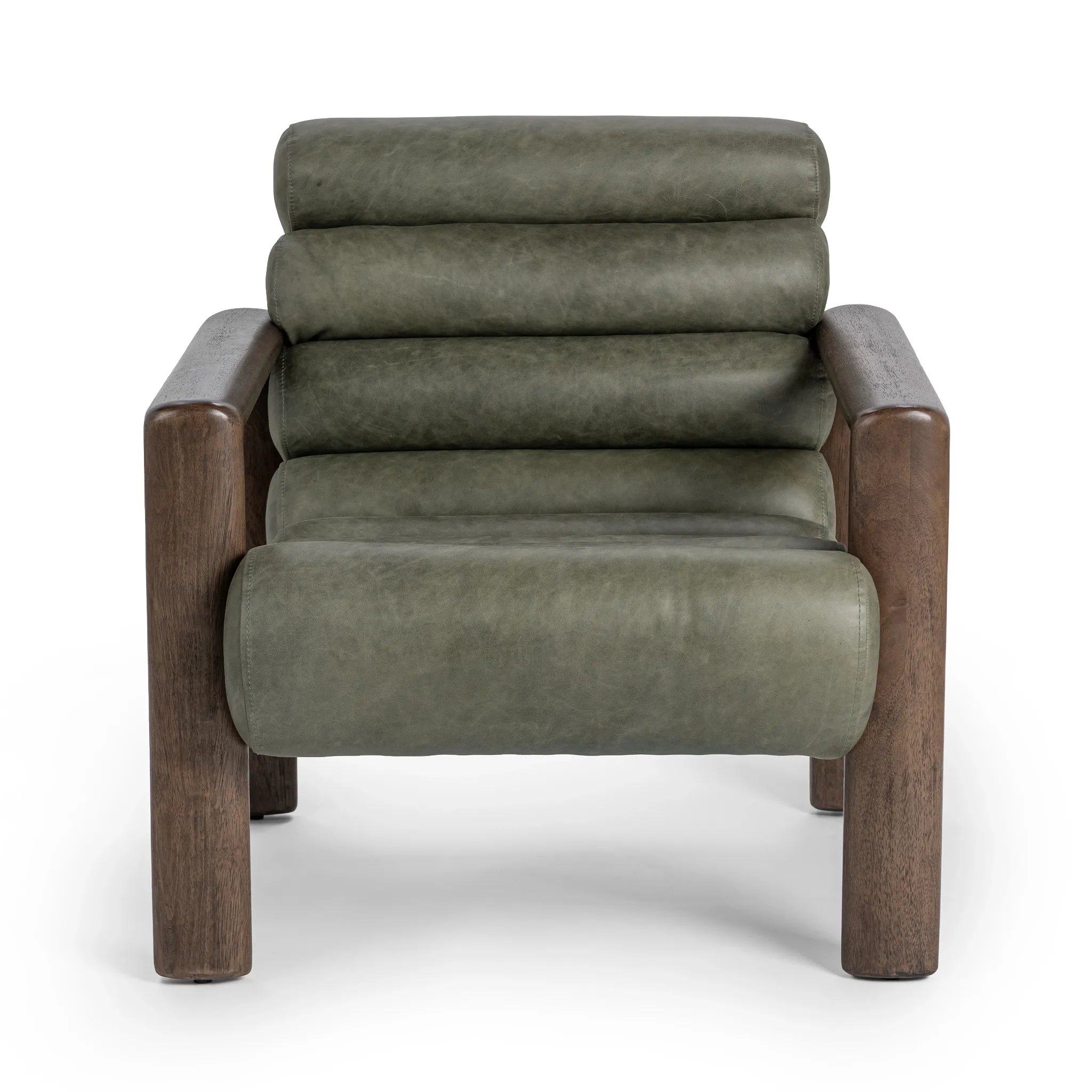 Royal Green Leather Accent Chair