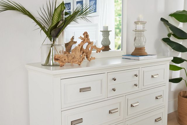 Cape Cod Ivory Dresser & Mirror
