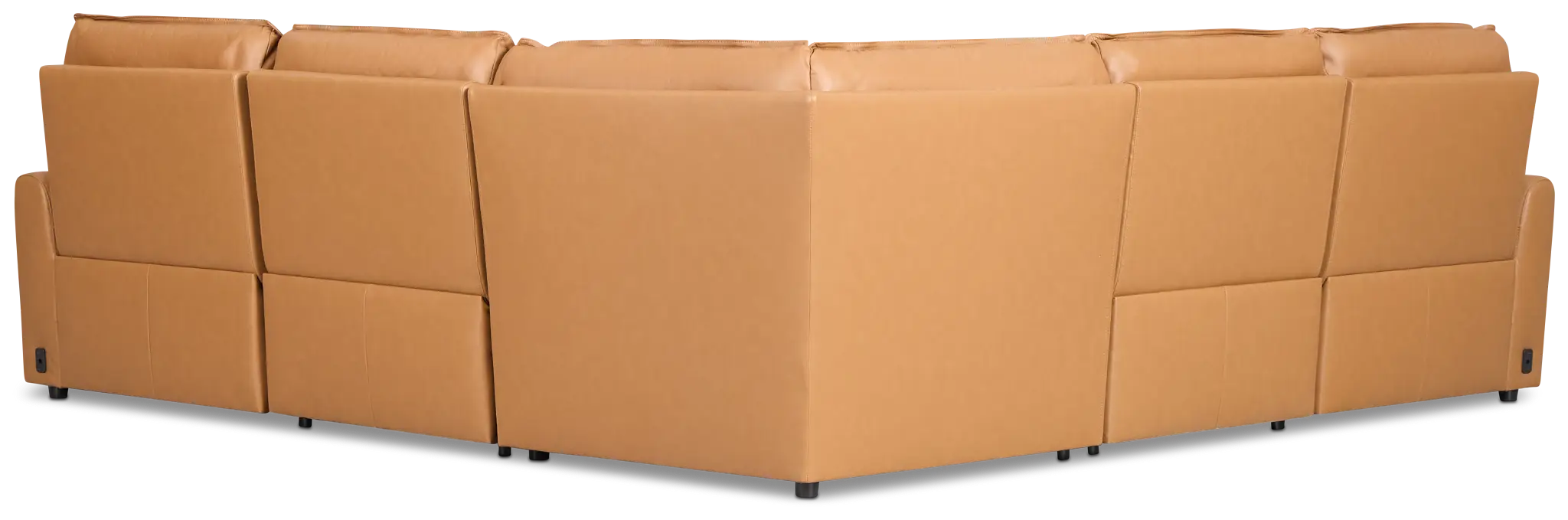 Edison Medium Brown Leather/Vinyl Small Dual Power Reclining Two-arm Sectional Edison Medium Brown Leather/Vinyl Small Dual Power Reclining Two-arm Sectional