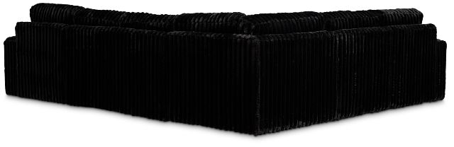 Teddy Black Fabric Medium Right Chaise Sectional