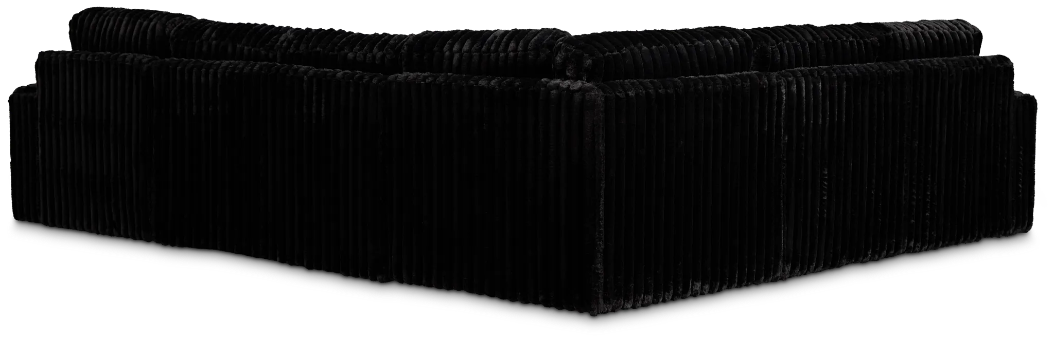 Teddy Black Fabric Medium Right Chaise Sectional