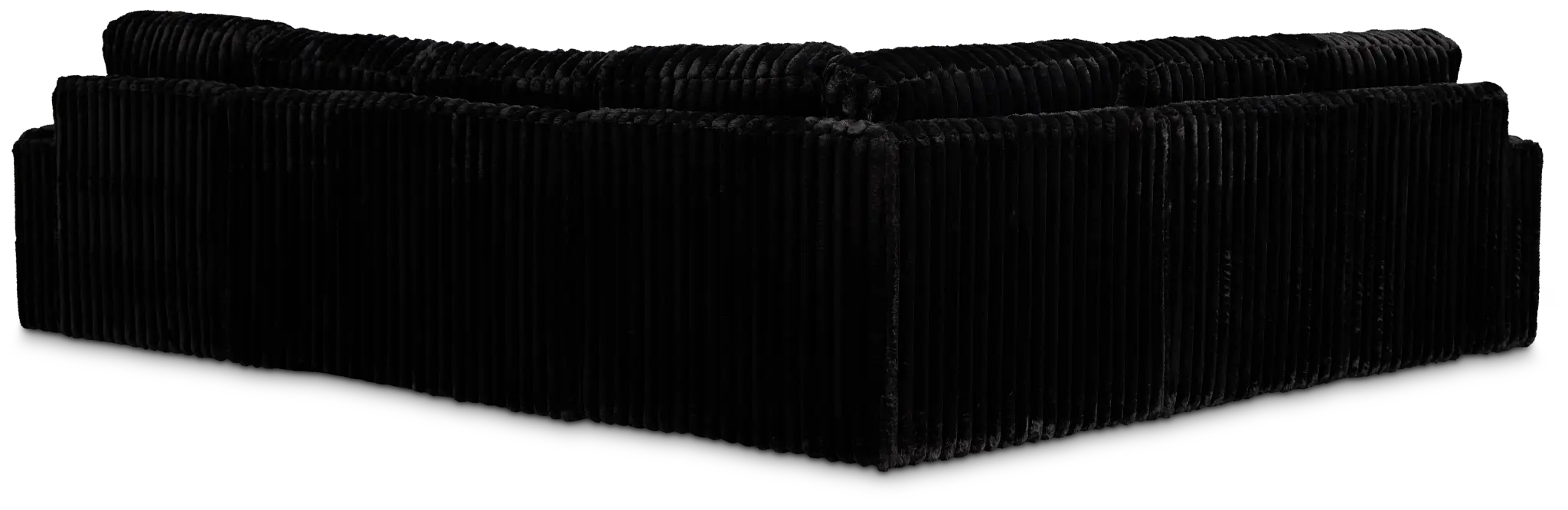 Teddy Black Fabric Medium Right Chaise Sectional Teddy Black Fabric Medium Right Chaise Sectional