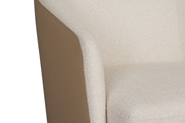 Luna Beige Fabric Swivel Chair