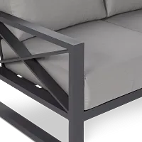 Linear Dark Gray Aluminum Sofa