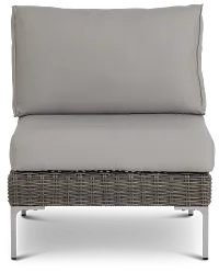 Tulum Gray Woven Armless Chair W/ Cushion