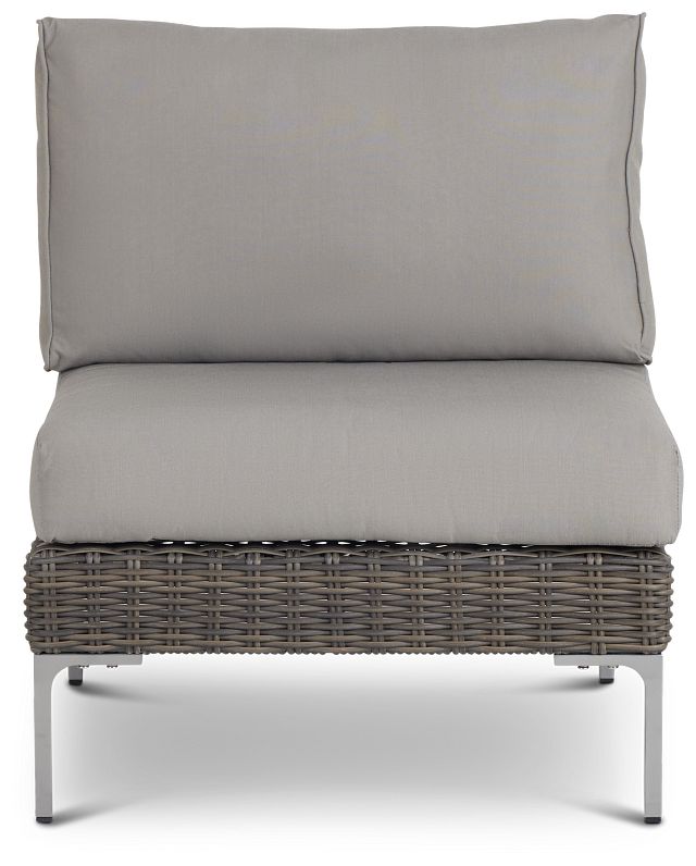 Tulum Gray Woven Armless Chair W/ Cushion (1)