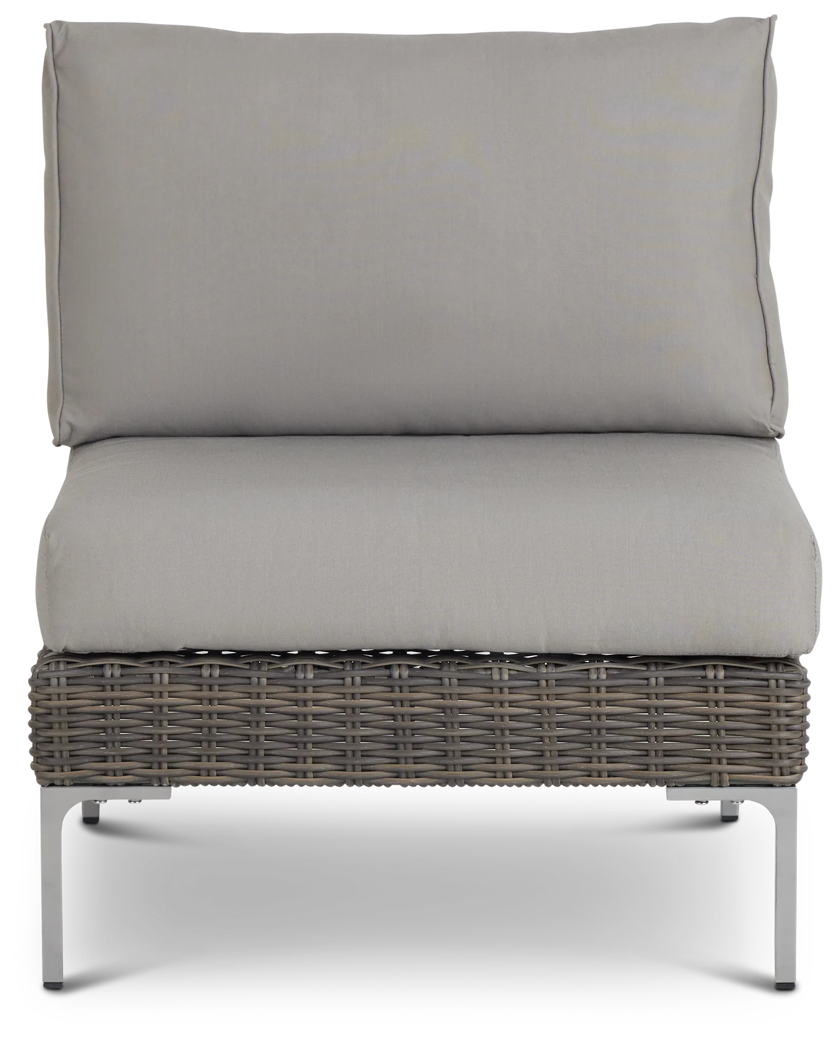 Tulum Gray Woven Armless Chair W/ Cushion