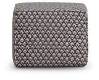 Morgan Orange Fabric Accent Pouf