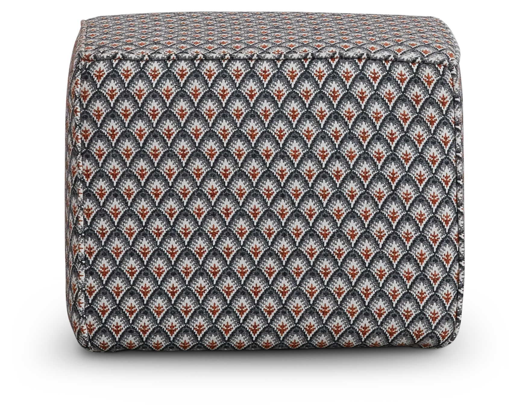 Morgan Orange Fabric Accent Pouf