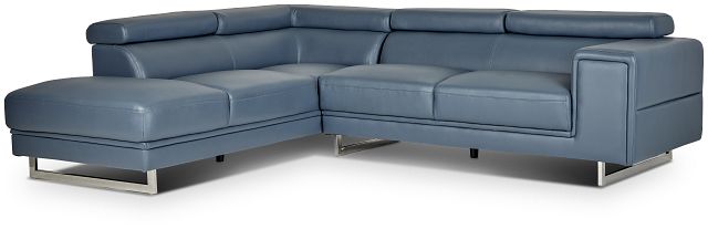 Drew Dark Blue Micro Left Chaise Sectional
