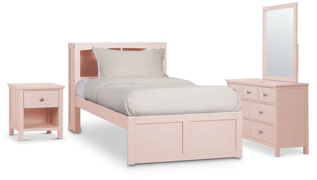 Charleston Pink Bookcase Bedroom