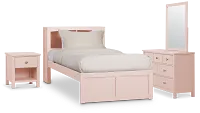 Charleston Pink Bookcase Bedroom