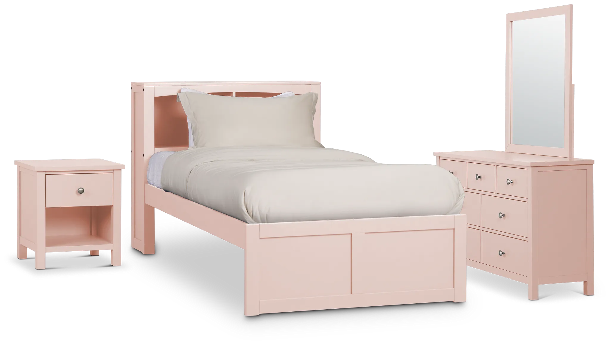 Charleston Pink Bookcase Bedroom