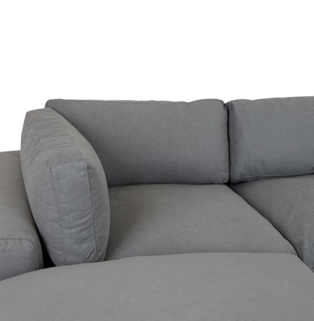 Grant Light Gray Fabric 4-piece Bumper Sectional