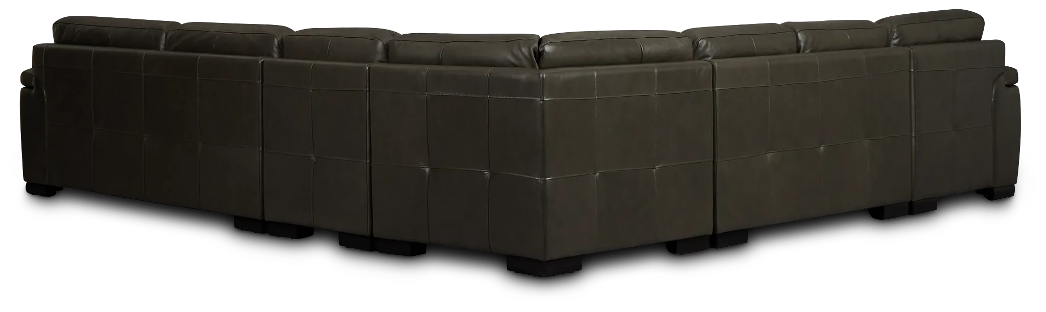 Braden Dark Gray Leather Large Left Chaise Sectional