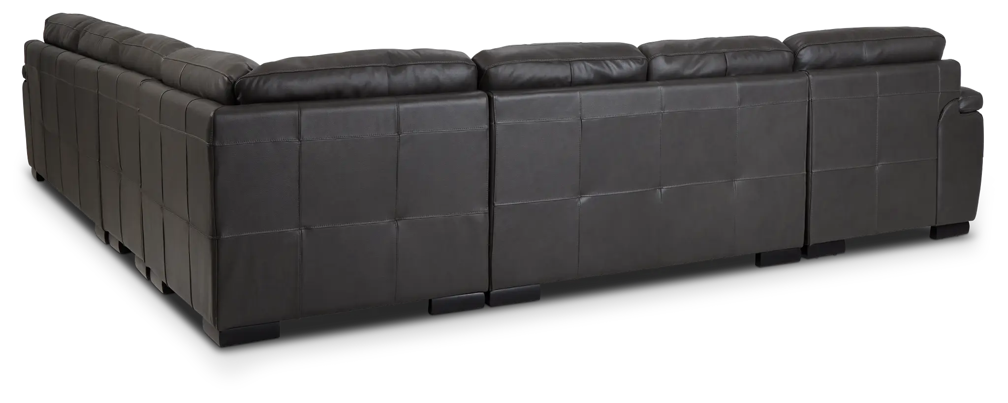 Braden Dark Gray Leather Large Left Chaise Sectional Braden Dark Gray Leather Large Left Chaise Sectional