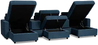 Addie Blue Fabric 6-piece Home Theater With Storage Consoles