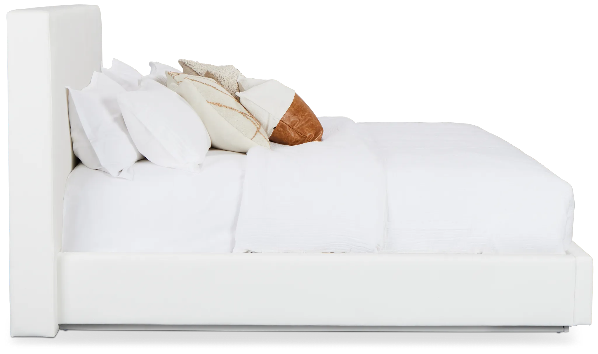 Haven White Uph Platform Bed