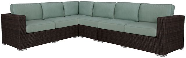 Fina Teal Large Two-arm Sectional