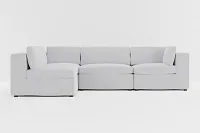Destin Delray Light Gray Fabric 4-piece Modular Sectional