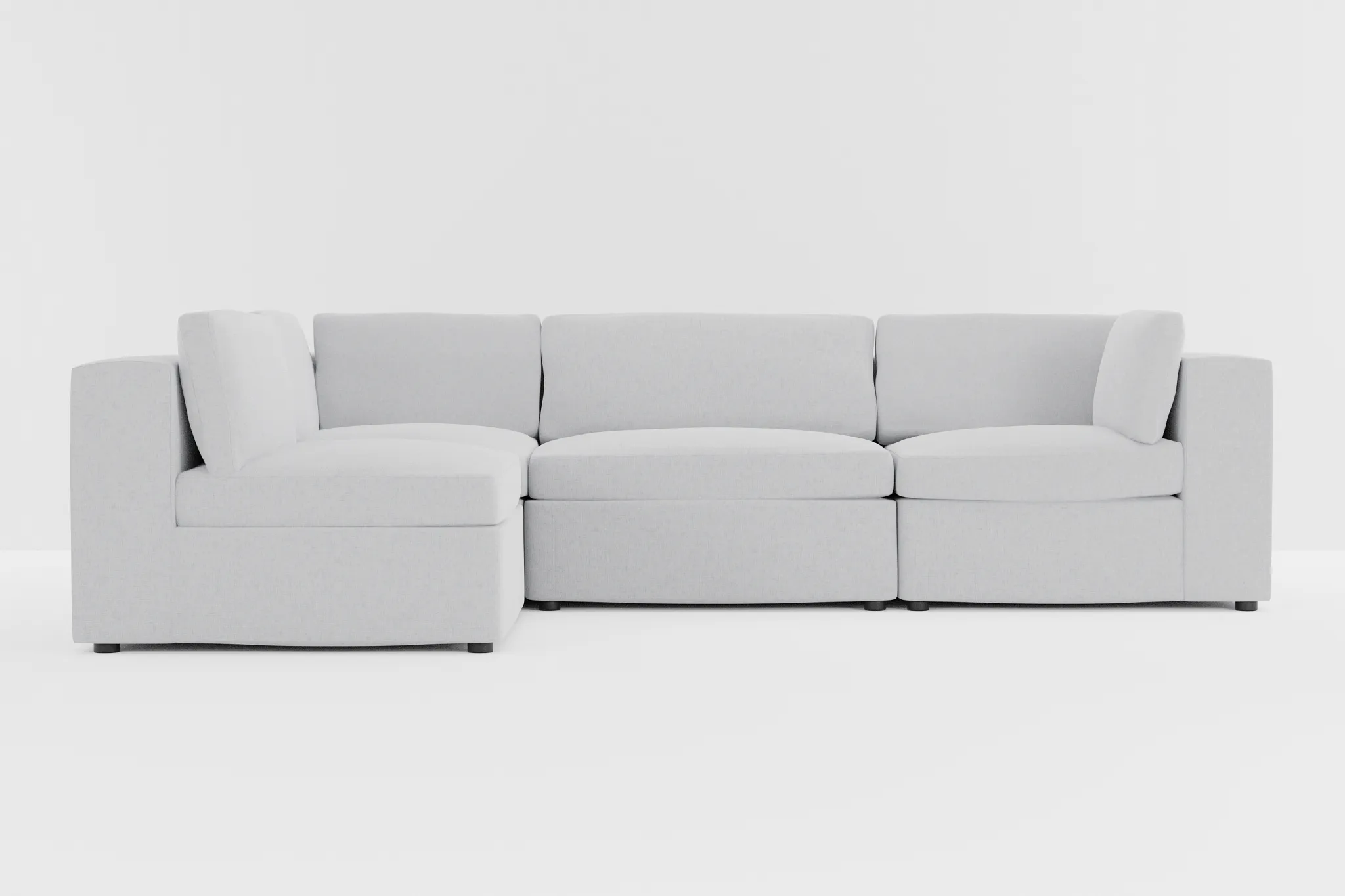 Destin Delray Light Gray Fabric 4-piece Modular Sectional