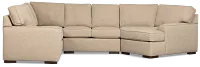 Sinclair Brown Fabric Medium Right Facing Cuddler Sectional