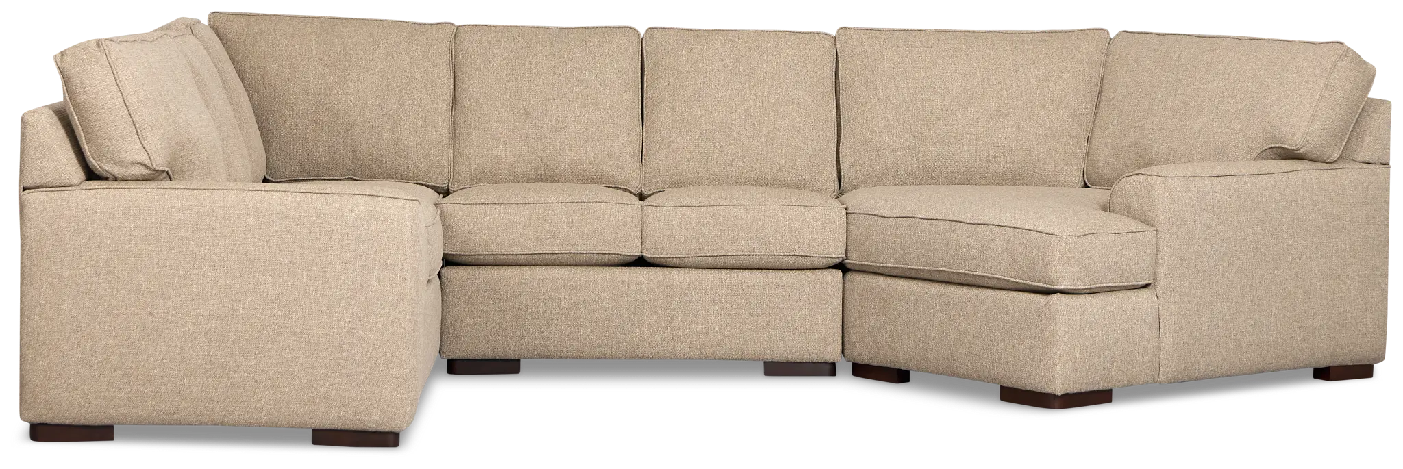 Sinclair Brown Fabric Medium Right Facing Cuddler Sectional Sinclair Brown Fabric Medium Right Facing Cuddler Sectional
